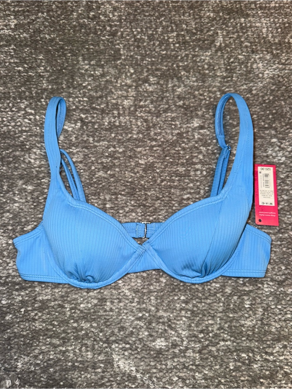 Light Blue Ribbed Underwire Swimsuit